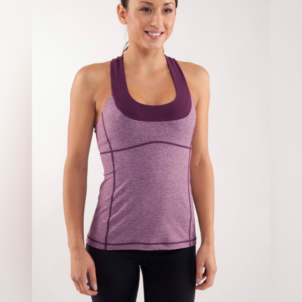 Lululemon Scoop Neck Tank in Heathered Plum